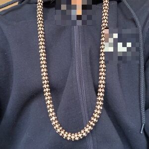 MaxMara Elegant Gold and Black Beaded Necklace